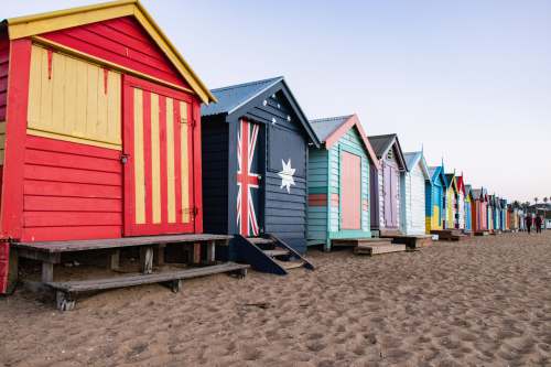 melbourne vic assorted-color houses on shore beach